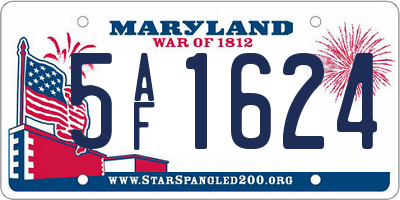MD license plate 5AF1624