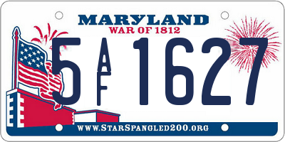 MD license plate 5AF1627