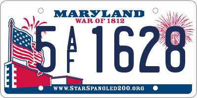 MD license plate 5AF1628