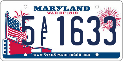 MD license plate 5AF1633