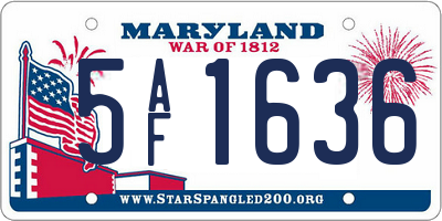 MD license plate 5AF1636