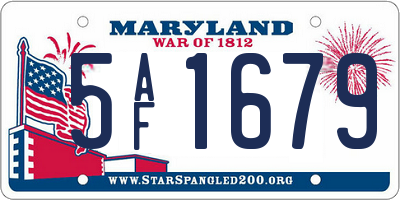 MD license plate 5AF1679