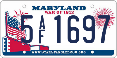 MD license plate 5AF1697