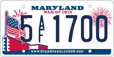 MD license plate 5AF1700
