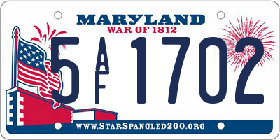 MD license plate 5AF1702