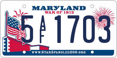 MD license plate 5AF1703