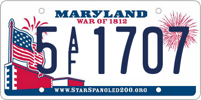 MD license plate 5AF1707