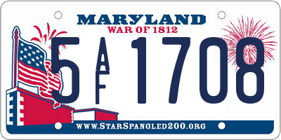 MD license plate 5AF1708