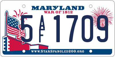 MD license plate 5AF1709