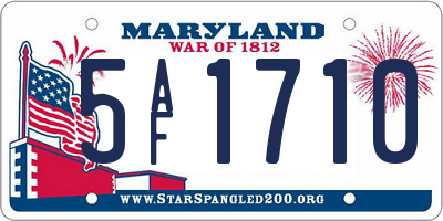 MD license plate 5AF1710