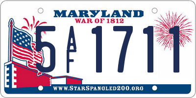 MD license plate 5AF1711