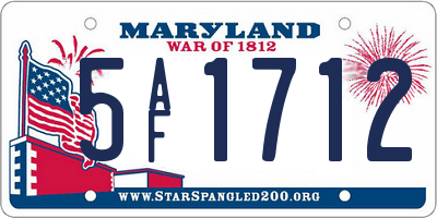 MD license plate 5AF1712