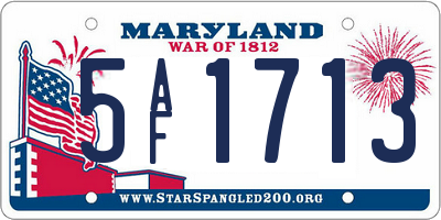 MD license plate 5AF1713