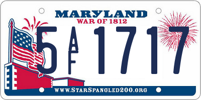 MD license plate 5AF1717