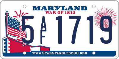 MD license plate 5AF1719