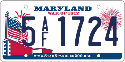 MD license plate 5AF1724
