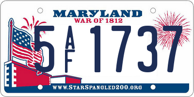 MD license plate 5AF1737