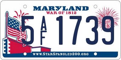 MD license plate 5AF1739