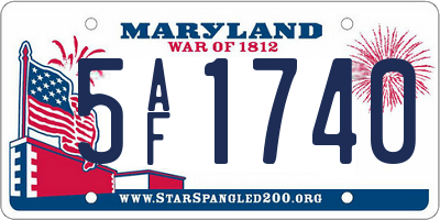 MD license plate 5AF1740