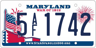 MD license plate 5AF1742