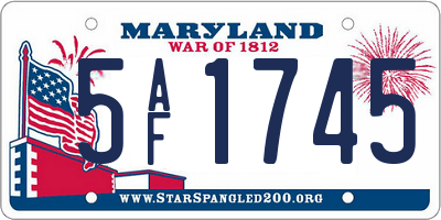 MD license plate 5AF1745
