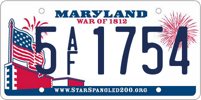 MD license plate 5AF1754