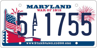 MD license plate 5AF1755