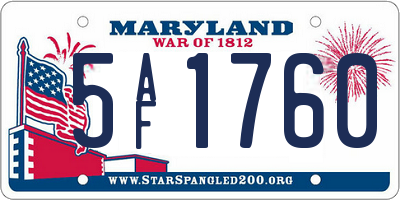 MD license plate 5AF1760