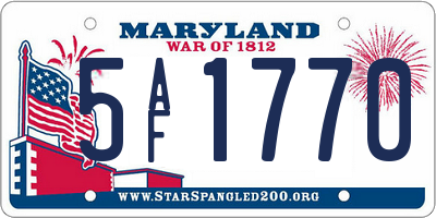 MD license plate 5AF1770
