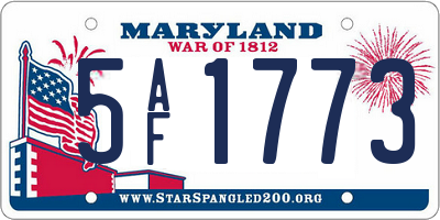 MD license plate 5AF1773