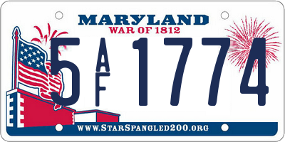 MD license plate 5AF1774