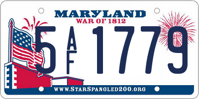 MD license plate 5AF1779