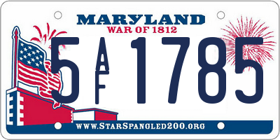 MD license plate 5AF1785
