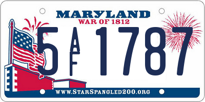 MD license plate 5AF1787