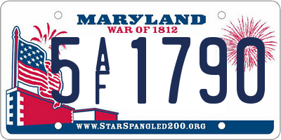 MD license plate 5AF1790