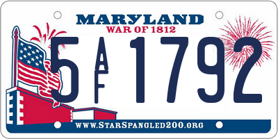 MD license plate 5AF1792