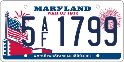 MD license plate 5AF1799