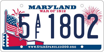 MD license plate 5AF1802