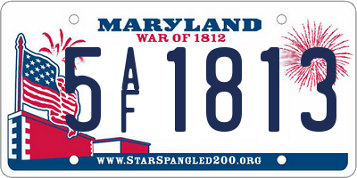 MD license plate 5AF1813