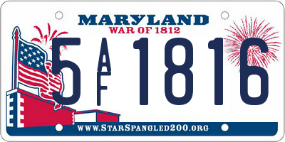 MD license plate 5AF1816