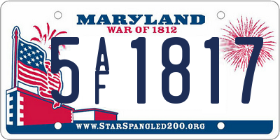 MD license plate 5AF1817
