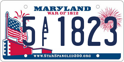 MD license plate 5AF1823