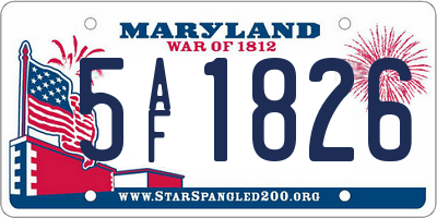 MD license plate 5AF1826