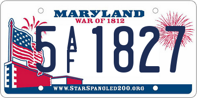 MD license plate 5AF1827