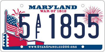 MD license plate 5AF1855