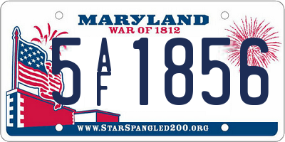 MD license plate 5AF1856