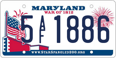 MD license plate 5AF1886