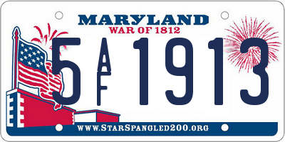 MD license plate 5AF1913