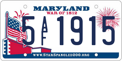 MD license plate 5AF1915