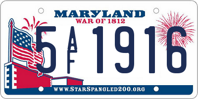 MD license plate 5AF1916